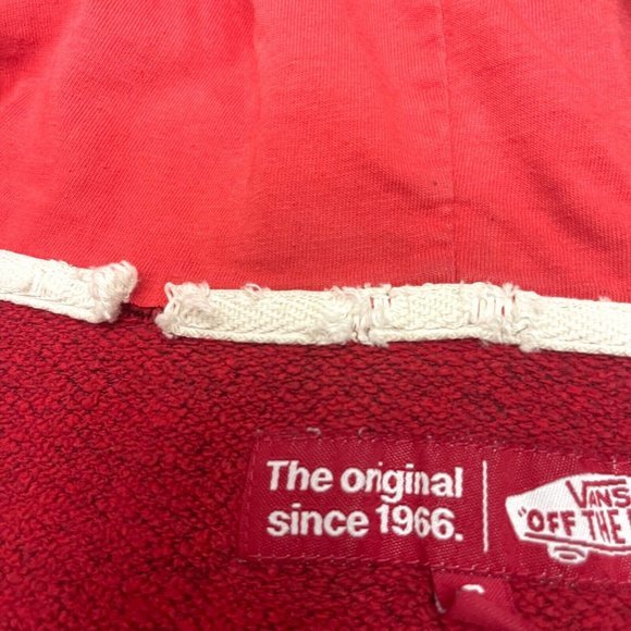 Vans Off The‎ Wall Mens Red Hooded Zip Up Sweatshirt Size Small - Picture 4 of 7